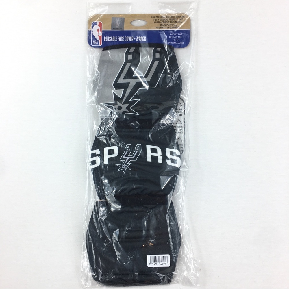 NBA San Antonio Spurs Face Mask Pack of 3 Reusable Mask NBA new sealed